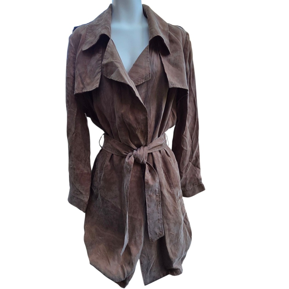 Anthropologie x Moth Carrie‎ Trench Coat Women Size M Brown Belted
